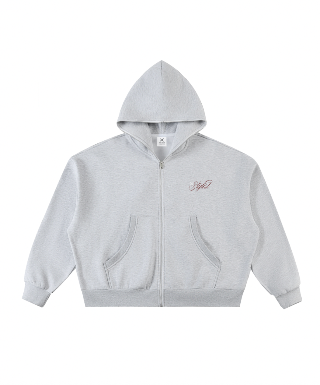 Fleeced Full-Zip Boxy Hoodie